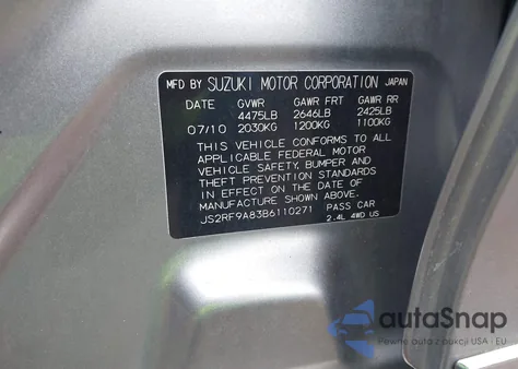 2011 Suzuki Kizashi Sport Sls из США, поврежденный, VIN JS2RF9A83B6110271